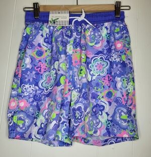 Boy's Purple Floral Swim Shorts